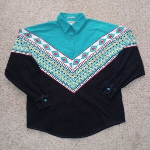 Vintage Side Saddle Aztec Western Top
